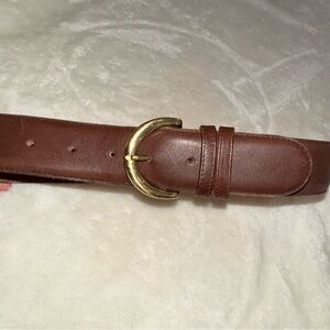 COACH Genuine Brown Cowhide Leather Belt w/ Solid Brass Buckle - Small Mahogany